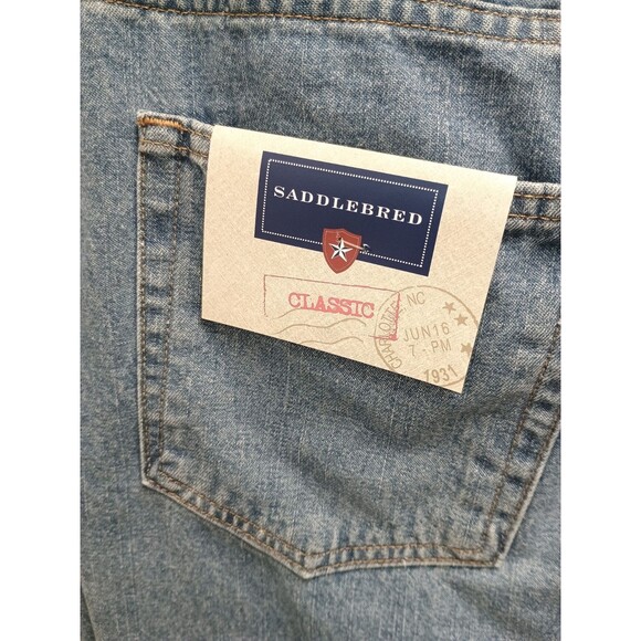 Saddlebred Shorts Mens 42 Denim Cotton Jeans Med Blue 5 Pocket 9.5 in Inseam NWT - Picture 2 of 11